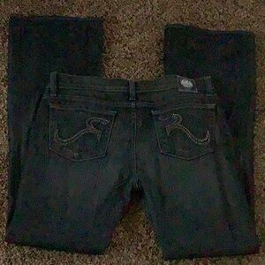 Women’s Dark blue Bootcut Jeans with Embellished Back Pockets